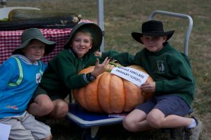 Pumpkin soup anyone?  This whopper was grown by Middle Kinglake Primary School